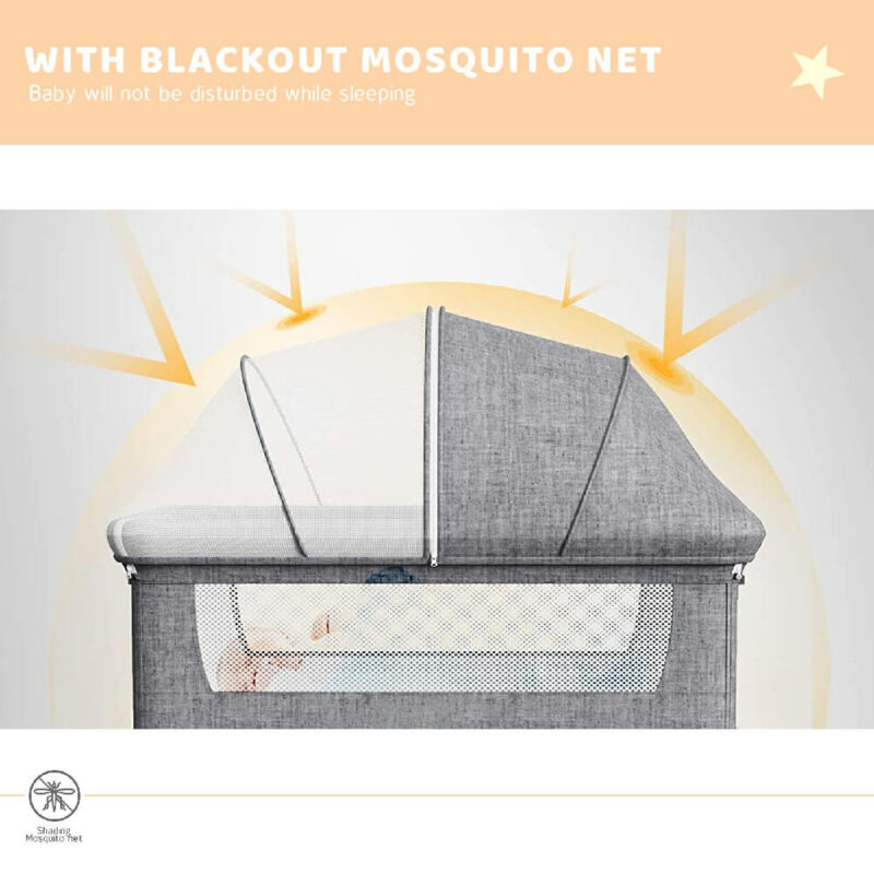 Adjustable Portable Baby Bassinet with Crib Mosquito Net - Image 3