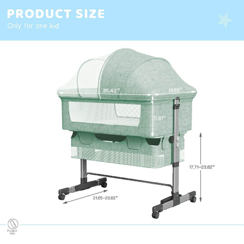 Adjustable Portable Baby Bassinet with Crib Mosquito Net - Image 9
