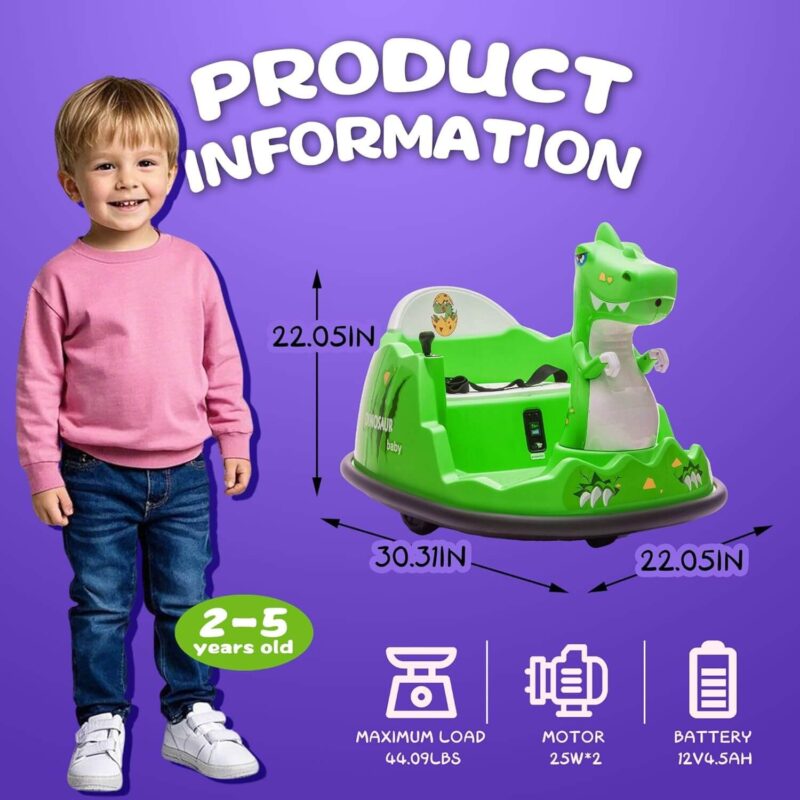 12V Kids Bumper Car Ride On with Parents Control - Image 2