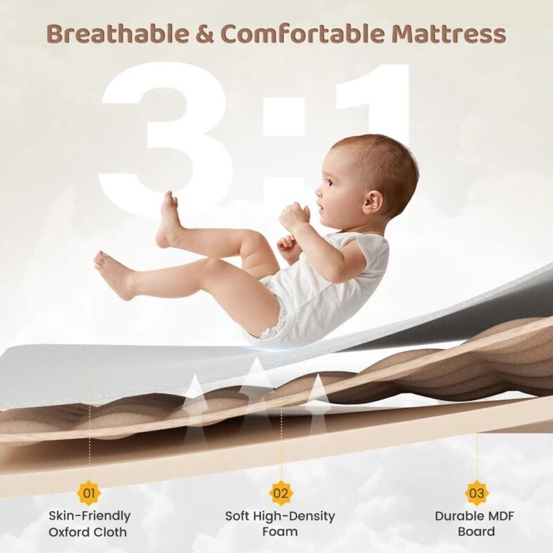 5 in 1 Portable Baby Bassinet Bedside Sleeper Crib - Image 7