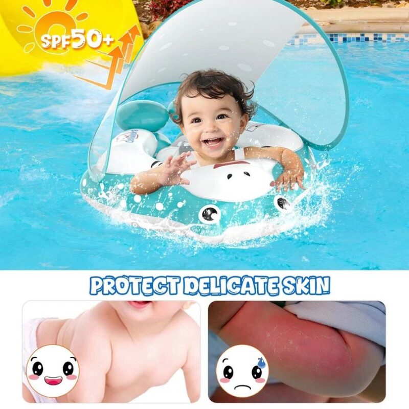 Baby Pool Float with Canopy UPF50+ Sun Protection - Image 2