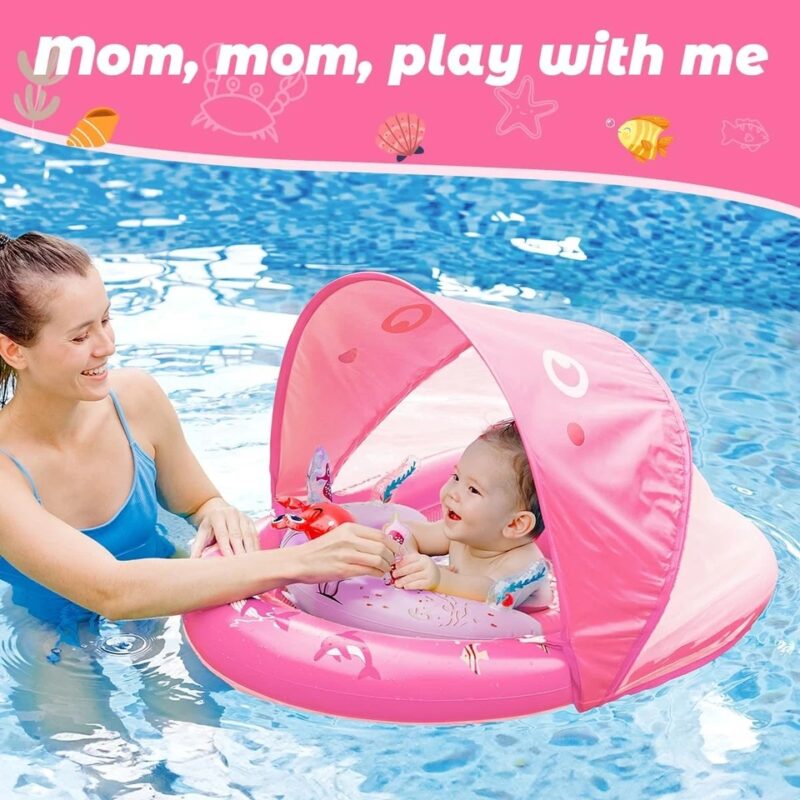 Pool Baby Float with Canopy UPF50+ Sun Protection - Image 2