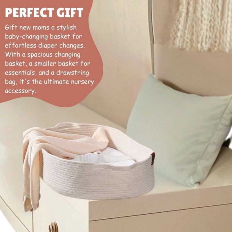 Eco-friendly Baby Changing Basket with Pure Cotton - Image 5