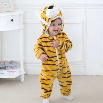 Flannel Animal Infant Halloween Outfit Onesie