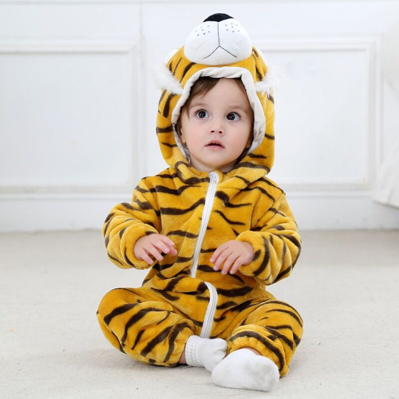 Flannel Animal Infant Halloween Outfit Onesie - Image 2