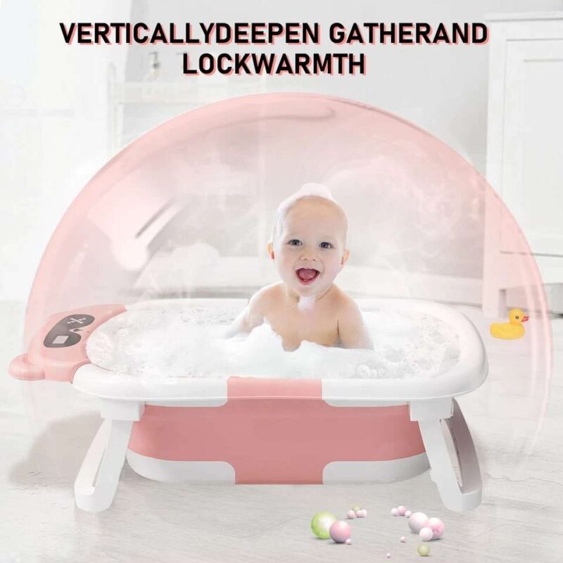 Foldable Baby Bath Tub with Support Cushion - Image 4