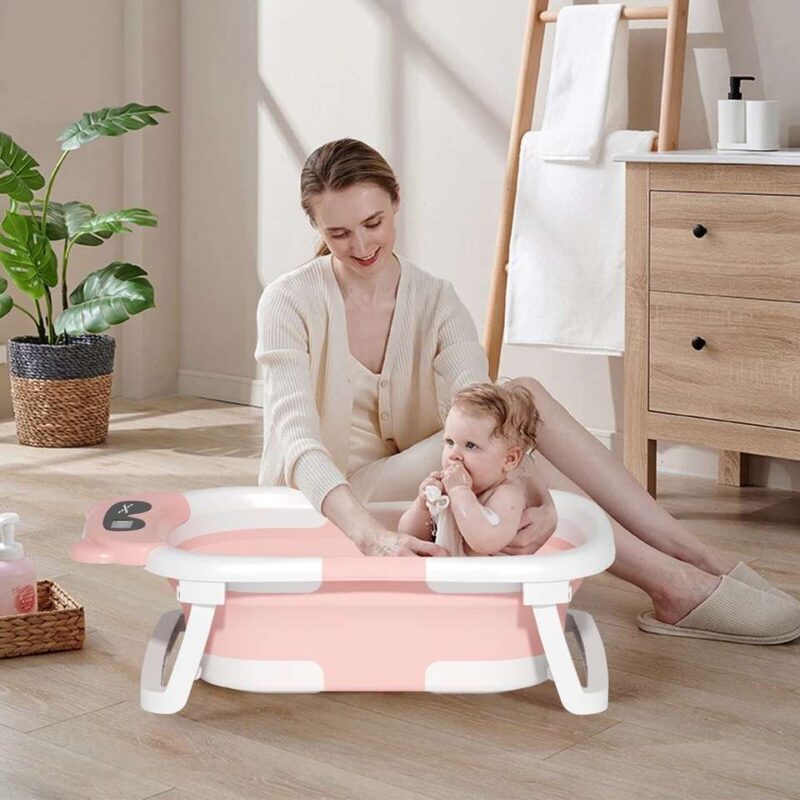 Foldable Baby Bath Tub with Support Cushion - Image 3