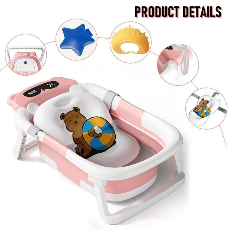 Foldable Baby Bath Tub with Support Cushion - Image 7