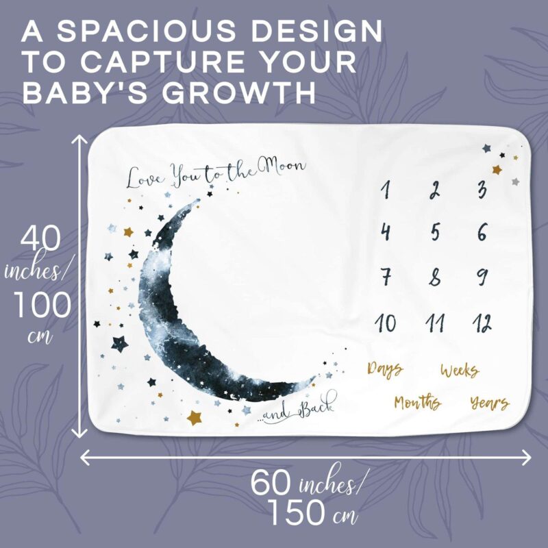 Monthly Milestone Photo Personalized Baby Blankets - Image 15