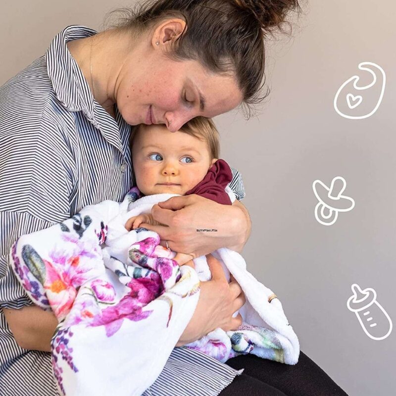 Monthly Milestone Photo Personalized Baby Blankets - Image 3