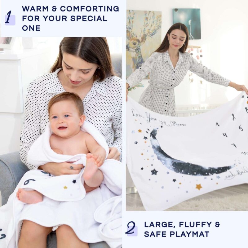 Monthly Milestone Photo Personalized Baby Blankets - Image 12