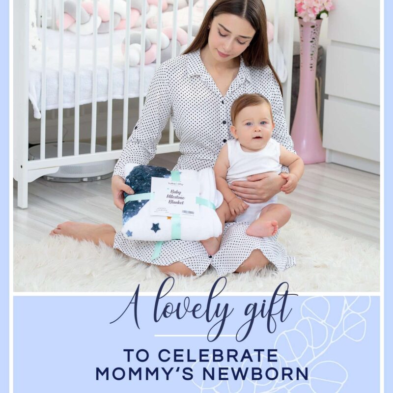 Monthly Milestone Photo Personalized Baby Blankets - Image 11