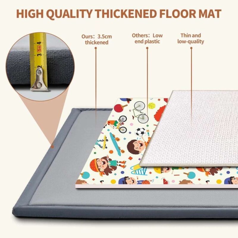 1.4" Infant Play Mat Tummy Time Mat For Kids - Image 5