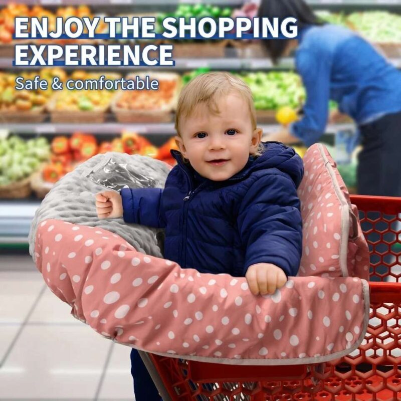 2-in-1 Pink Shopping Cart Cover for Baby Portable - Image 2
