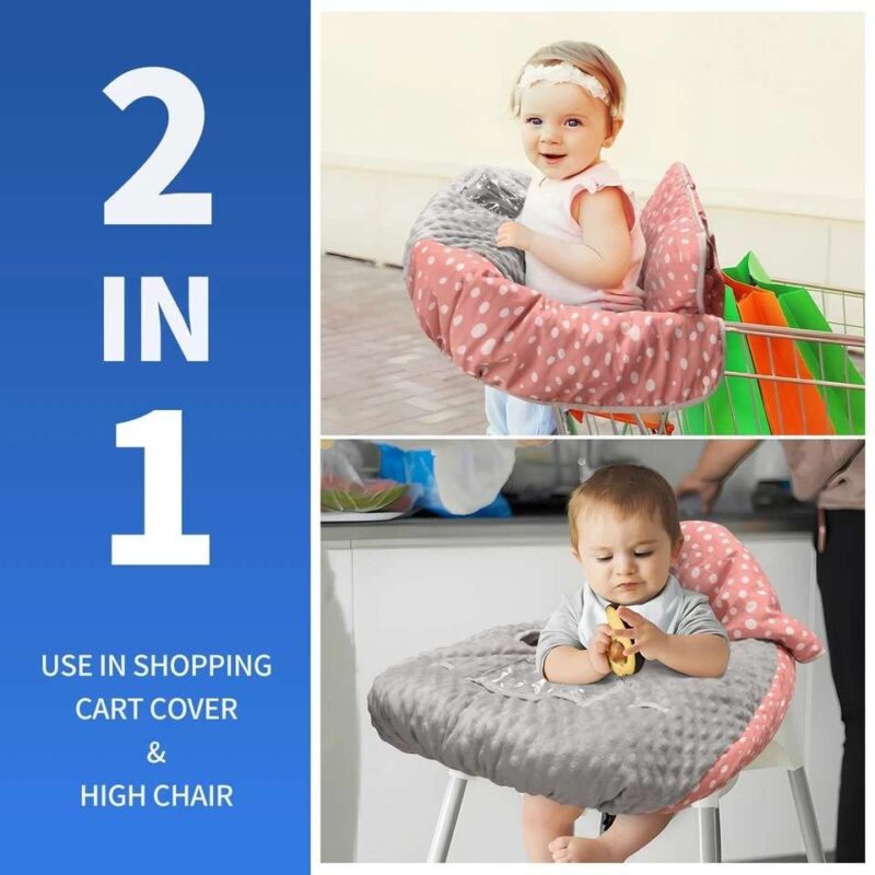 2-in-1 Pink Shopping Cart Cover for Baby Portable - Image 5