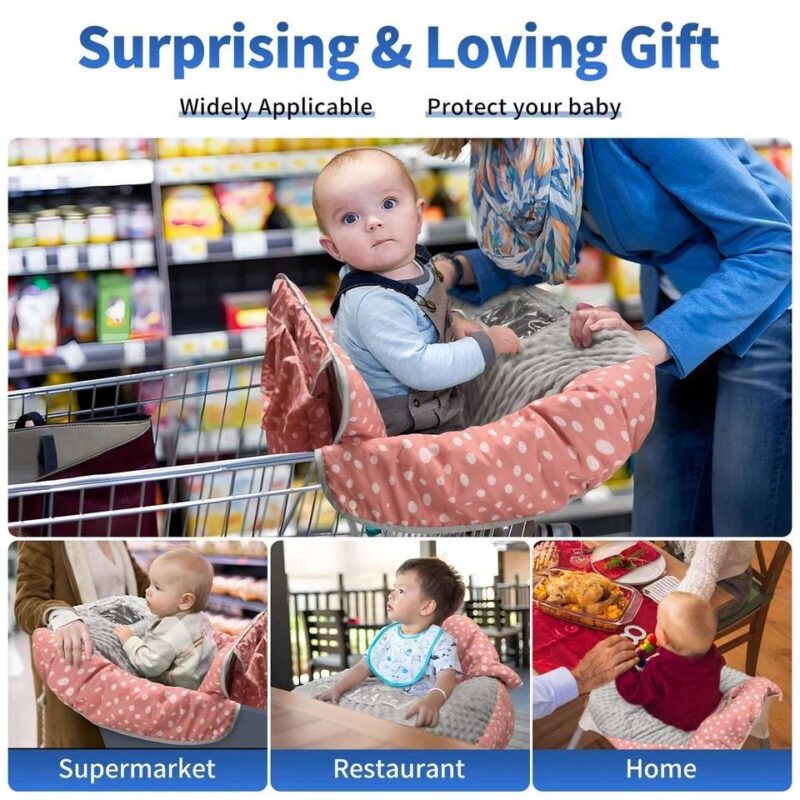 2-in-1 Pink Shopping Cart Cover for Baby Portable - Image 6