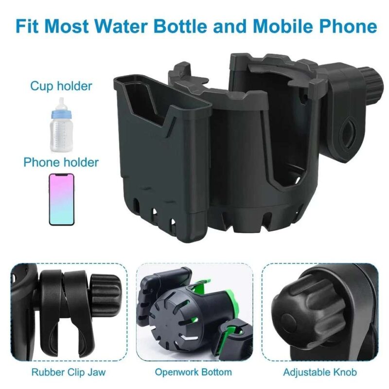 2 in1 Stroller Cup Holder for Wheelchair Bike - Image 2