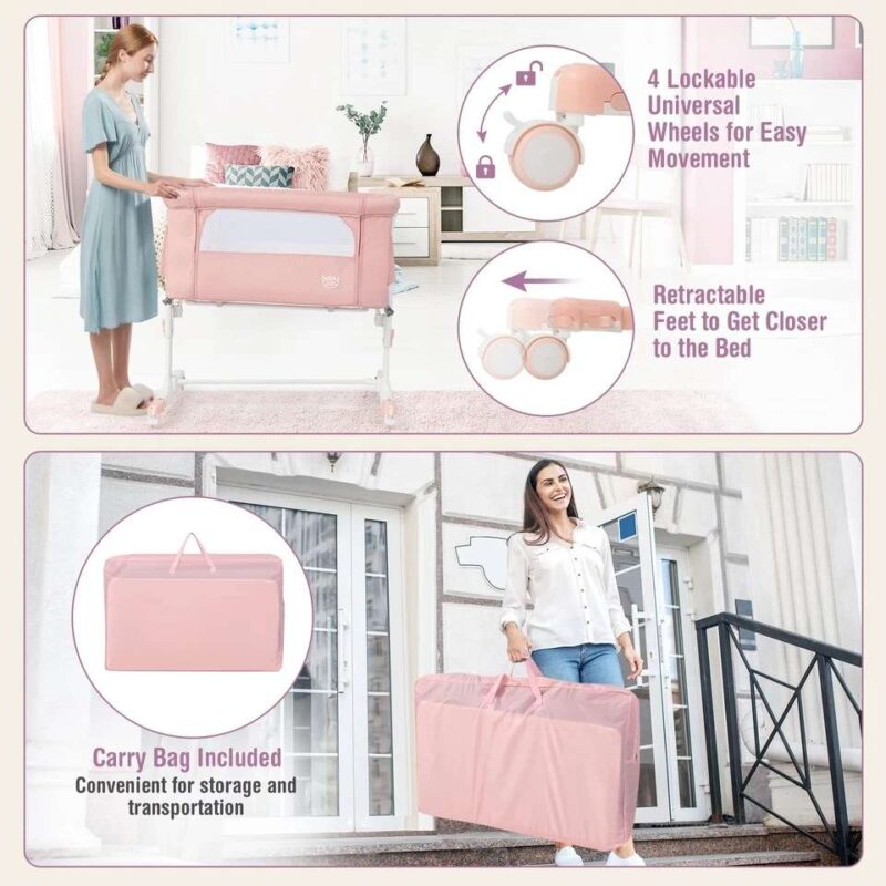 3-in-1 Baby Doll Crib with 5 Adjustable Heights - Image 6