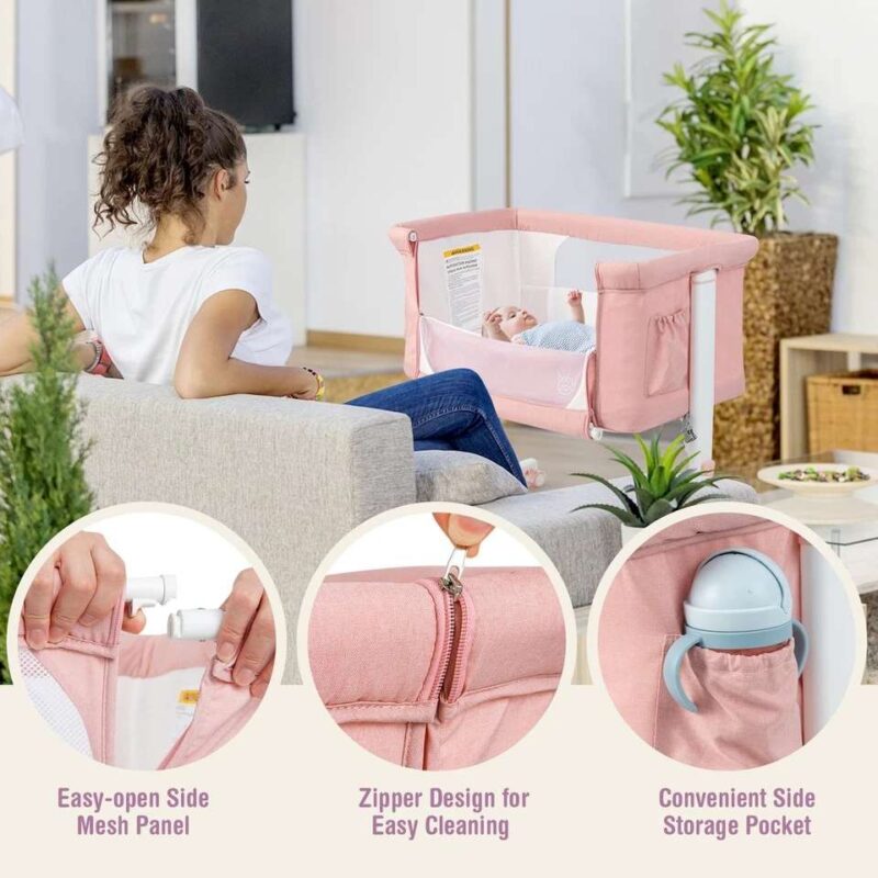 3-in-1 Baby Doll Crib with 5 Adjustable Heights - Image 5