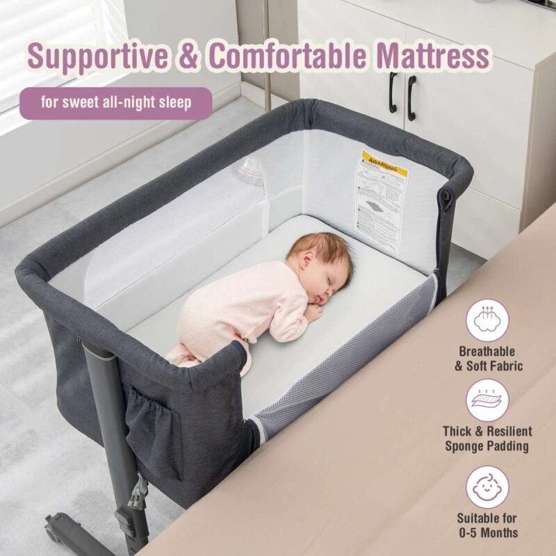 3-in-1 Baby Doll Crib with 5 Adjustable Heights - Image 3