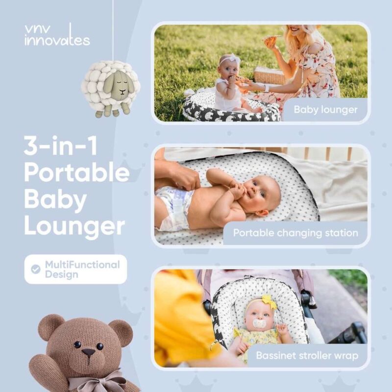 3-in-1 Portable Baby Lounger for Newborn Infant - Image 4