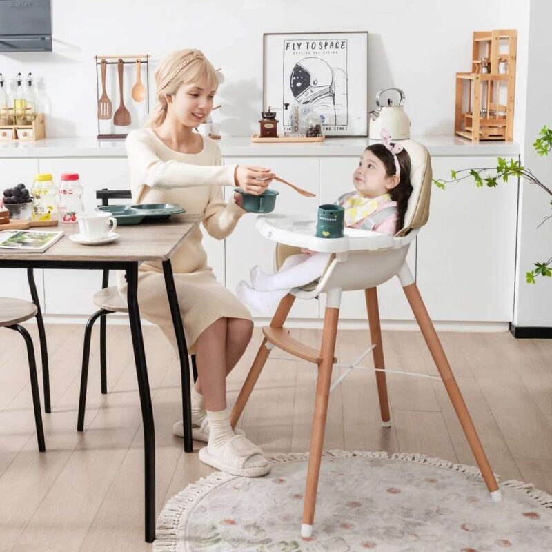 Wooden High Chair Newborn Feeding Chair - Image 2