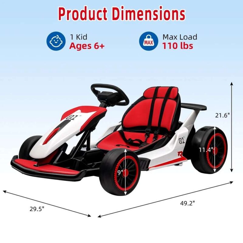 24 Volt Ride On Toys Electric Drift Kart Car Toys - Image 4