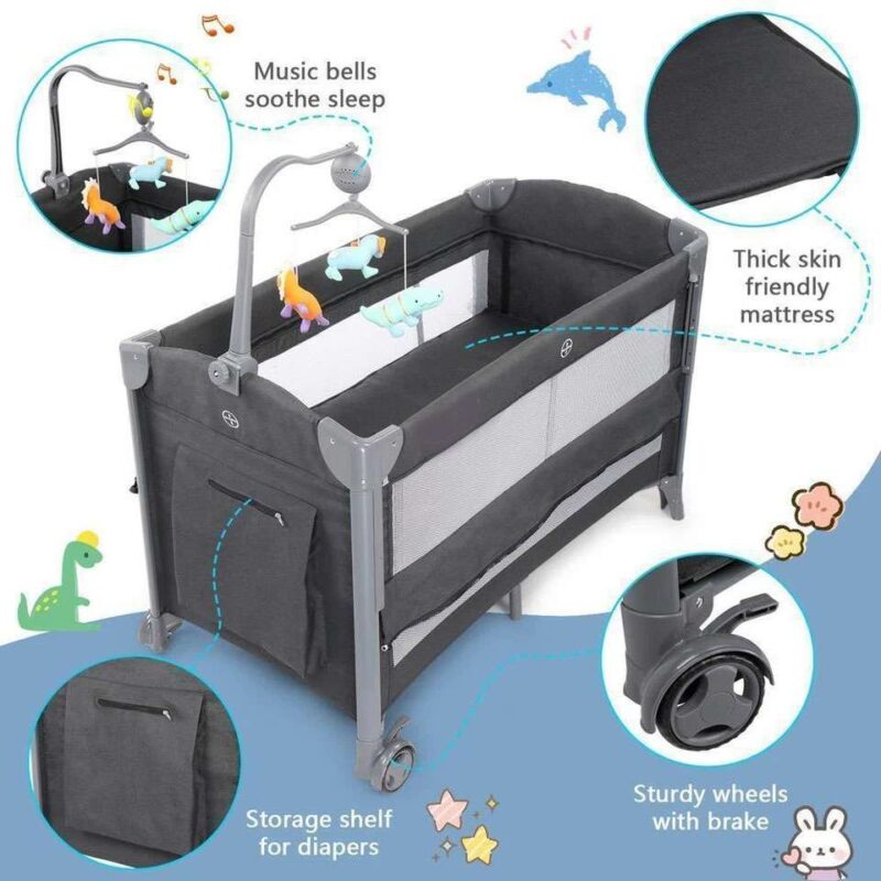 3 in 1 Bedside Infant Sleeper Portable Baby Bassinet - Image 2