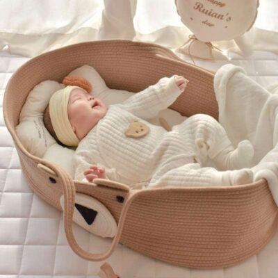 Eco-friendly Portable Cotton Bear Cute Baby Baskets