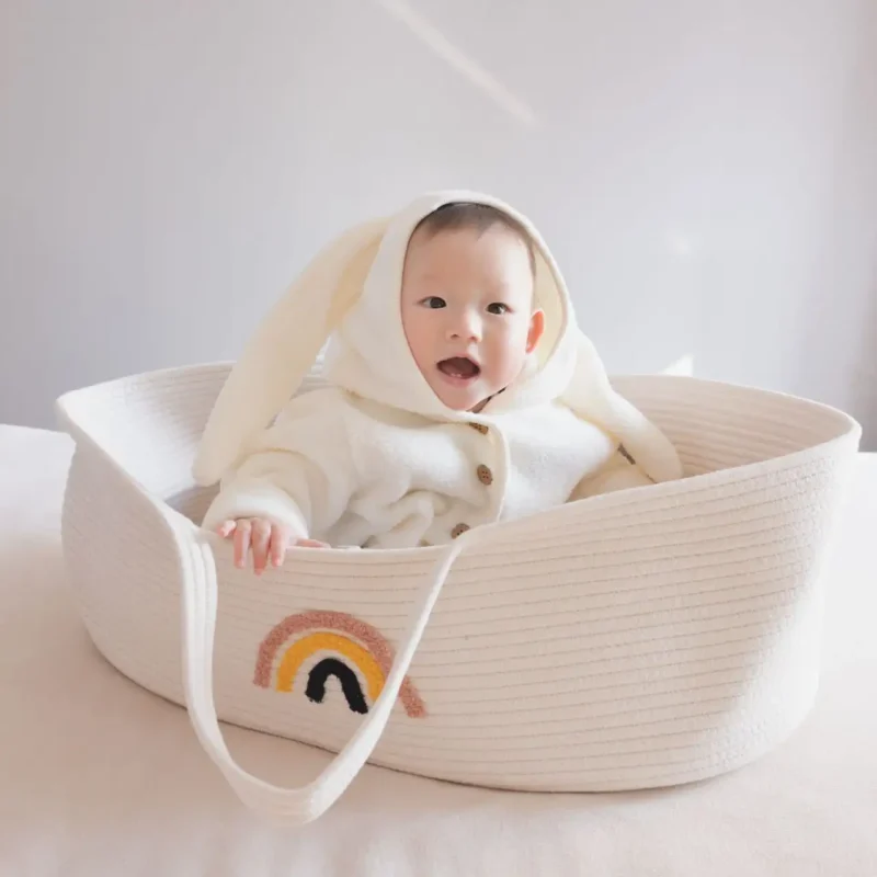 Multi-Functional Foldable Cotton Rope Baskets for Babies