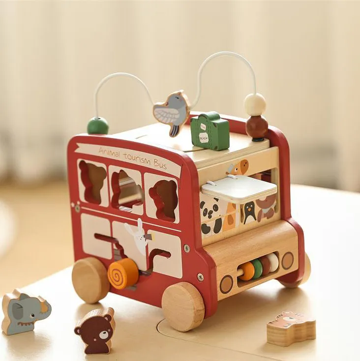Wooden Bus 5 in 1 Sensory Toys for Babies - Image 5