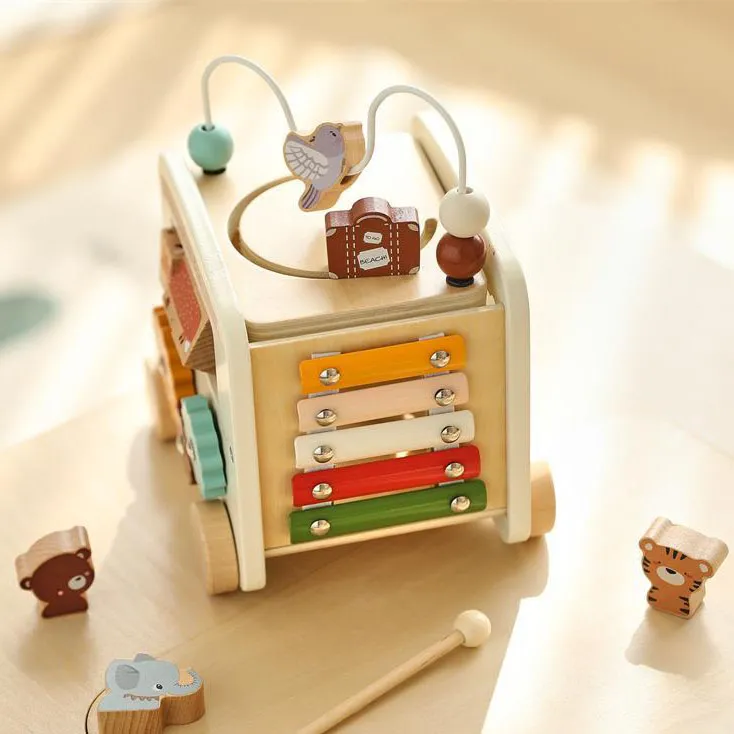 Wooden Bus 5 in 1 Sensory Toys for Babies - Image 4