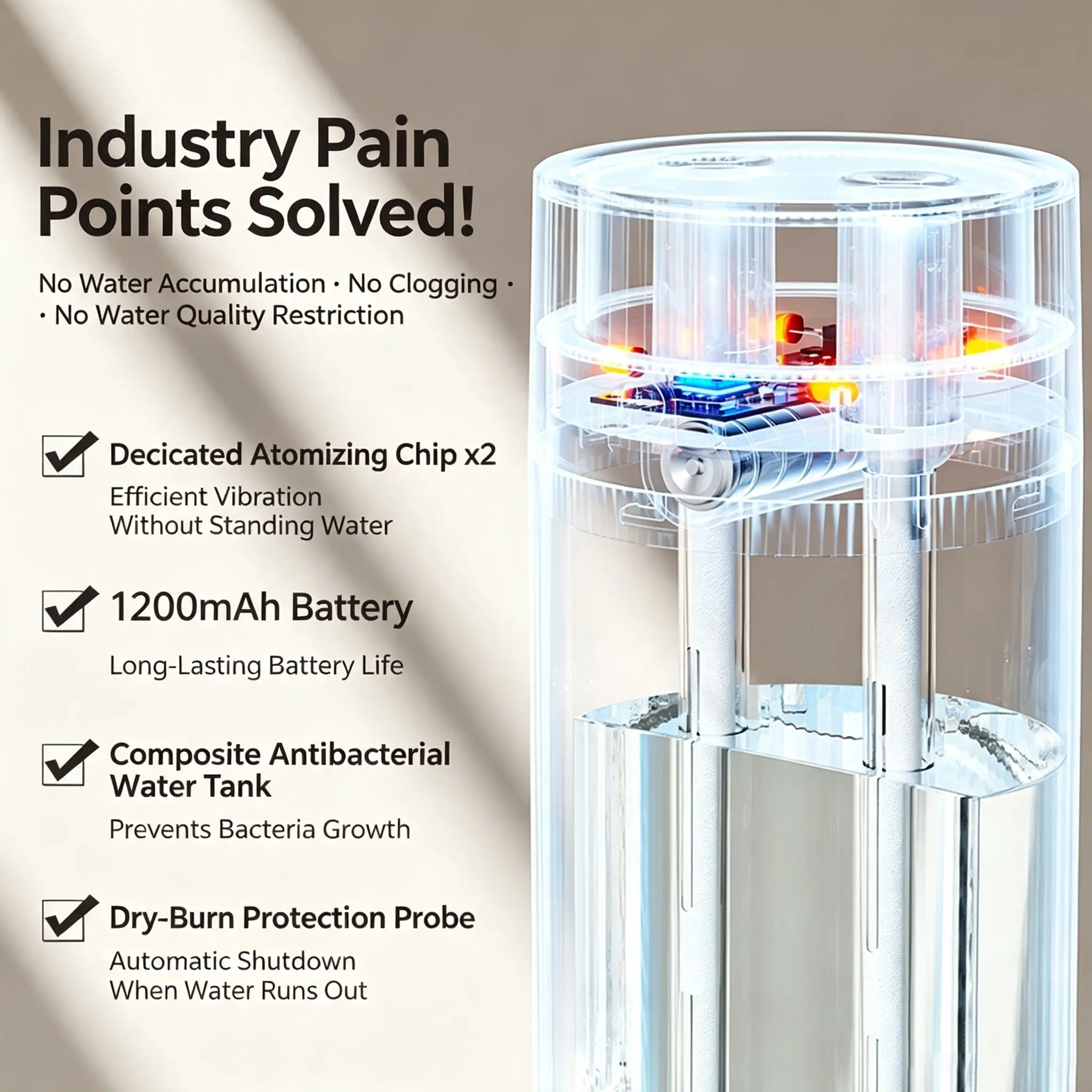 Dual Nozzle Air Purifier and Humidifier with Night Light - Image 3