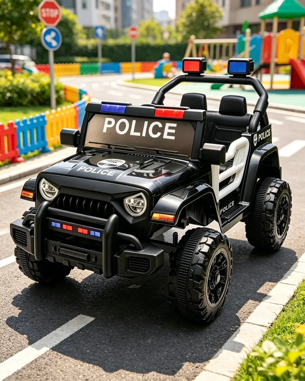 12V Kids Electric Ride On Police Car with Remote Control