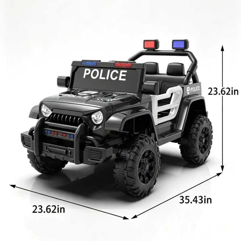 12V Kids Electric Ride On Police Car with Remote Control - Image 9
