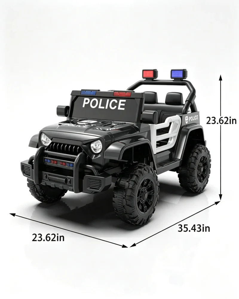 12V Kids Electric Ride On Police Car with Remote Control - Image 9